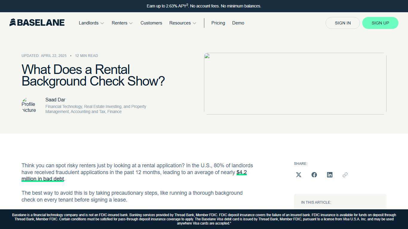 What Does a Rental Background Check Show​? | Baselane